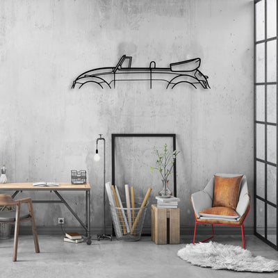 Beetle Convertible 1982 Classic Silhouette Metal Wall Art - Automotive Garage Decor