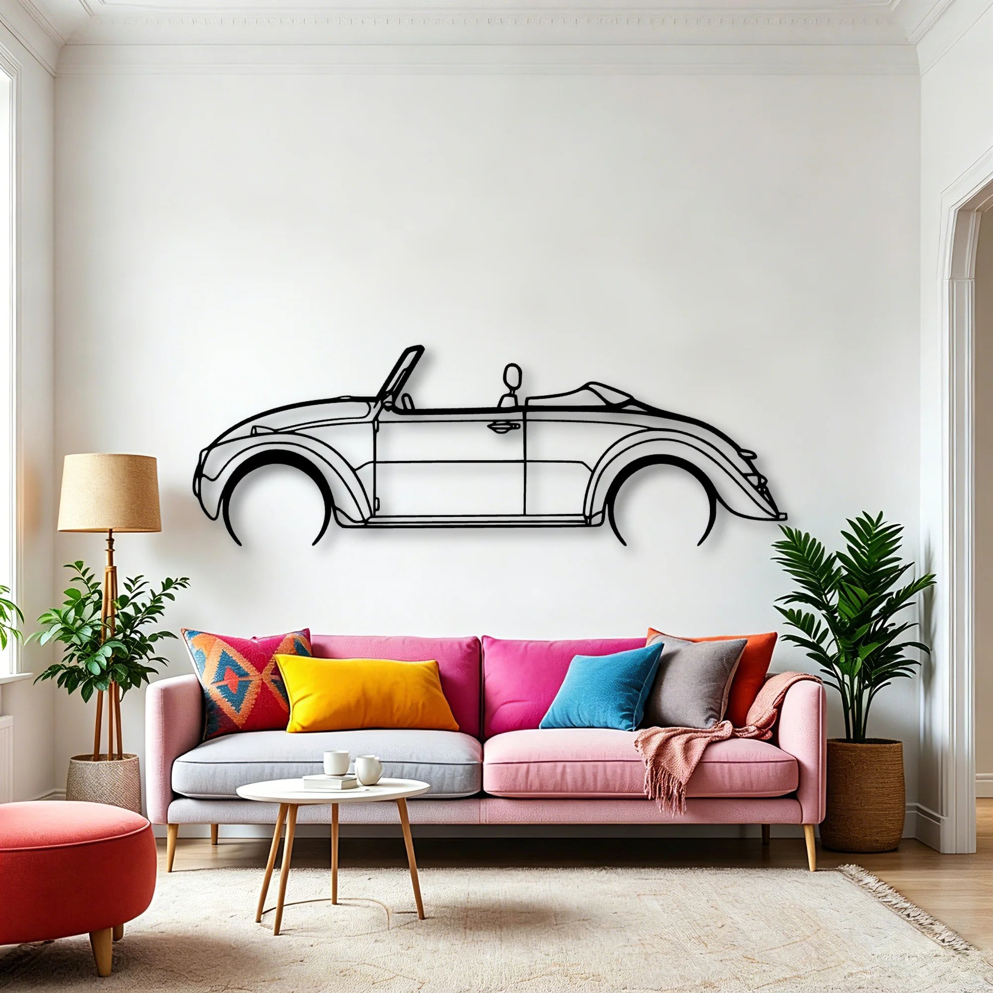 Beetle Speedster 1971 Classic Silhouette Metal Wall Art - Automotive Garage Decor
