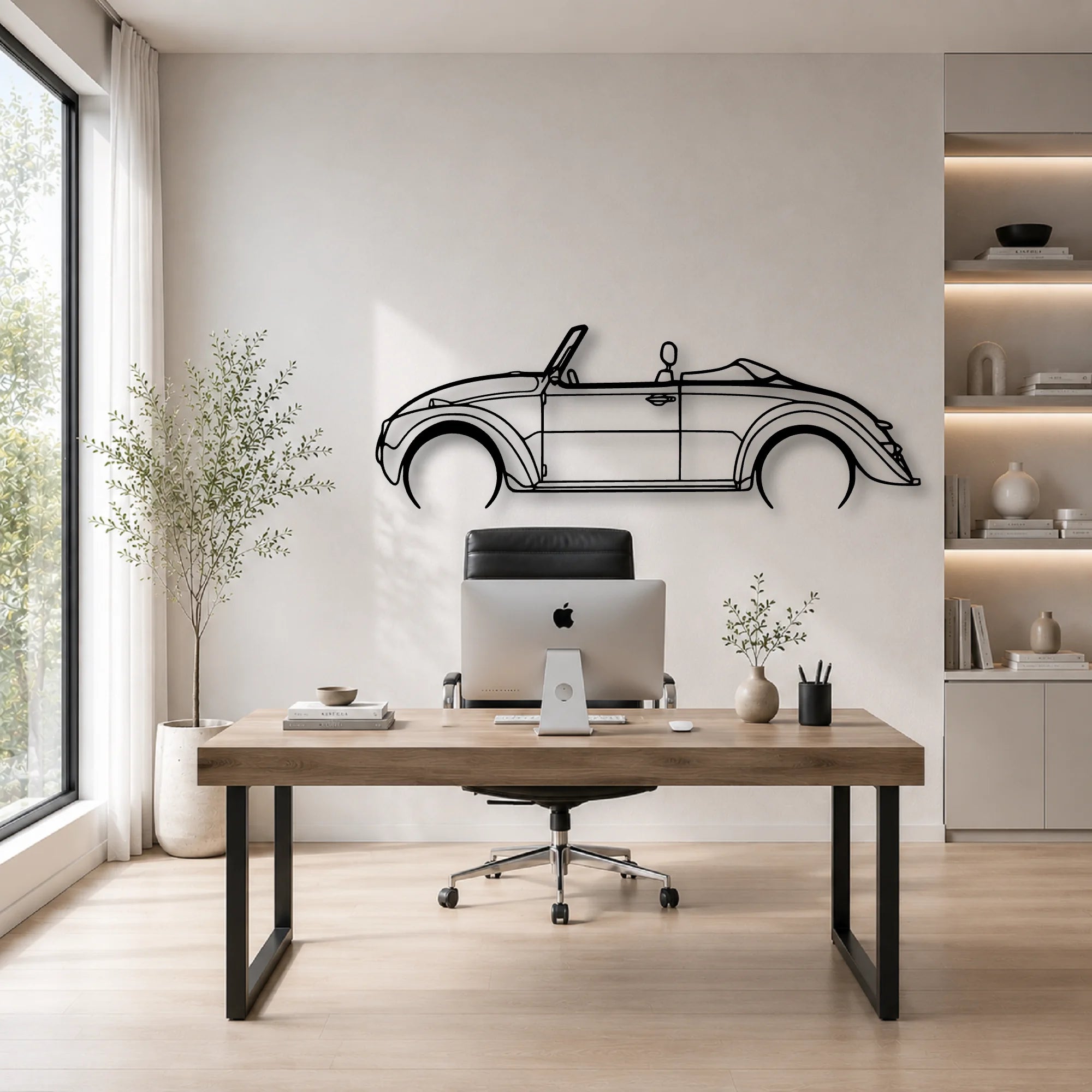 Beetle Speedster 1971 Classic Silhouette Metal Wall Art - Automotive Garage Decor