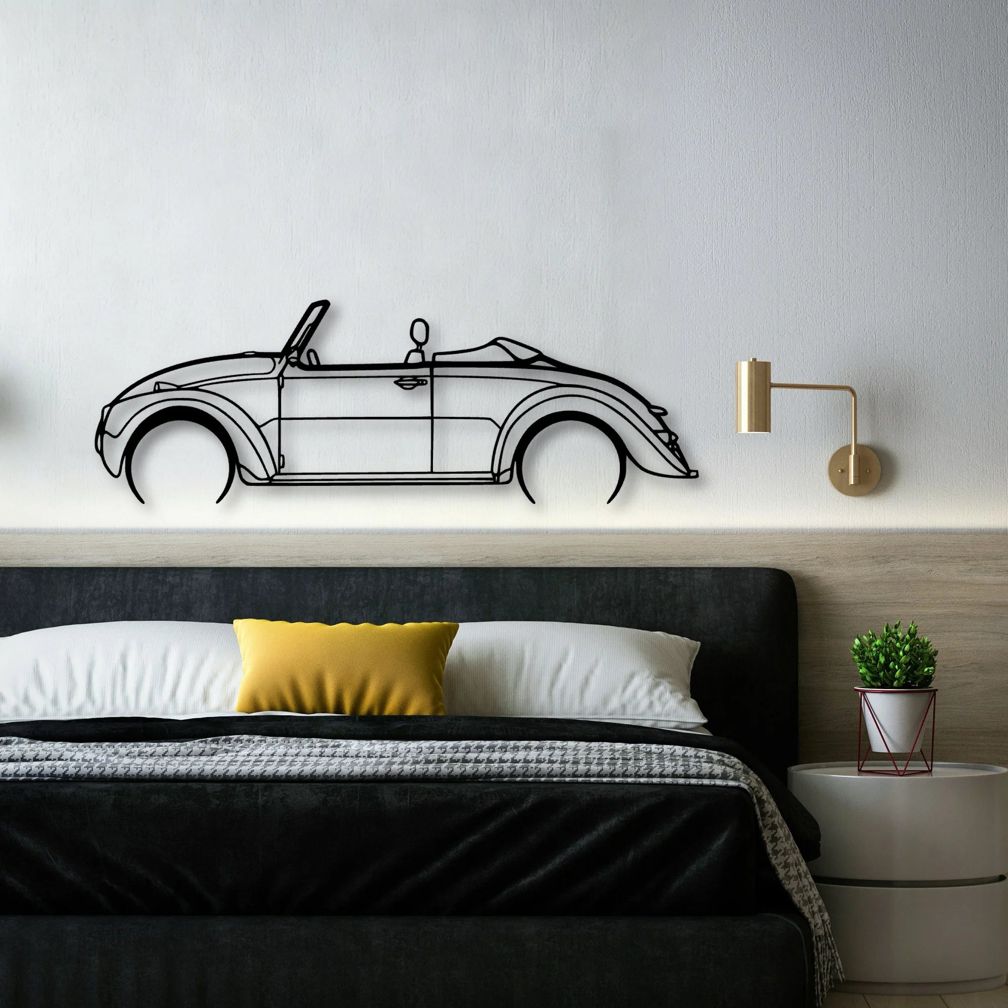 Beetle Speedster 1971 Classic Silhouette Metal Wall Art - Automotive Garage Decor