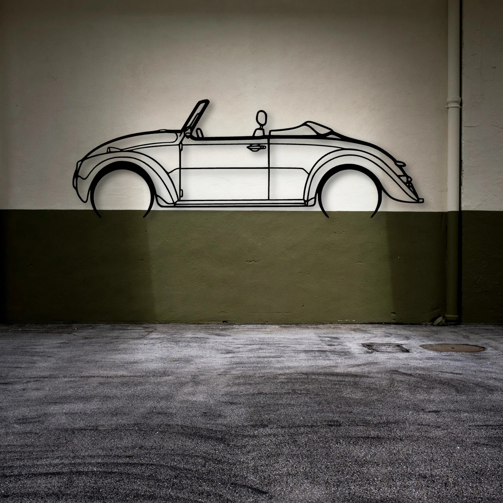 Beetle Speedster 1971 Classic Silhouette Metal Wall Art - Automotive Garage Decor