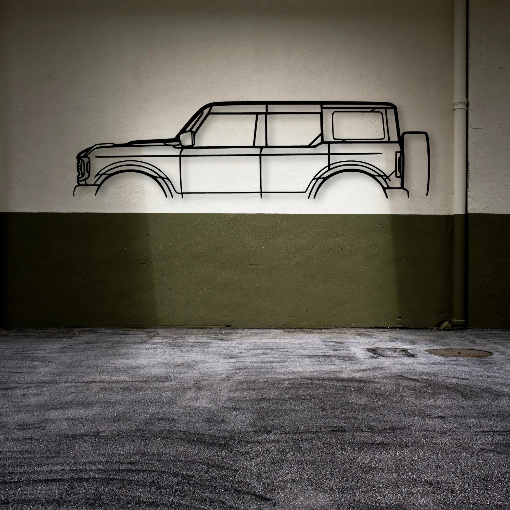 Bronco Classic Silhouette Metal Wall Art - Automotive Garage Decor