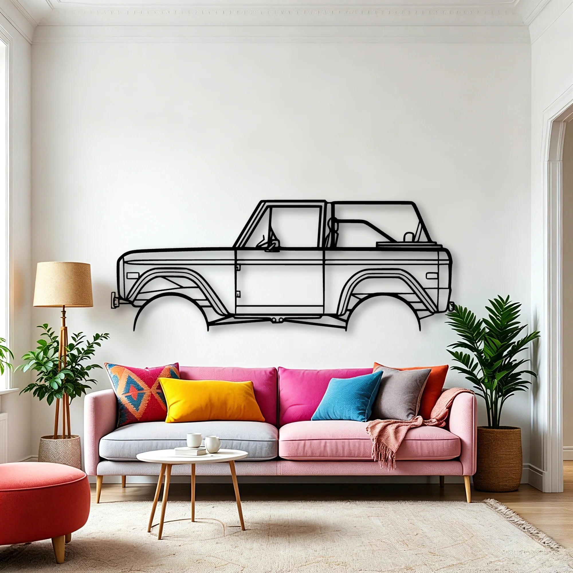 Bronco 1971 2 Classic Silhouette Metal Wall Art - Automotive Garage Decor
