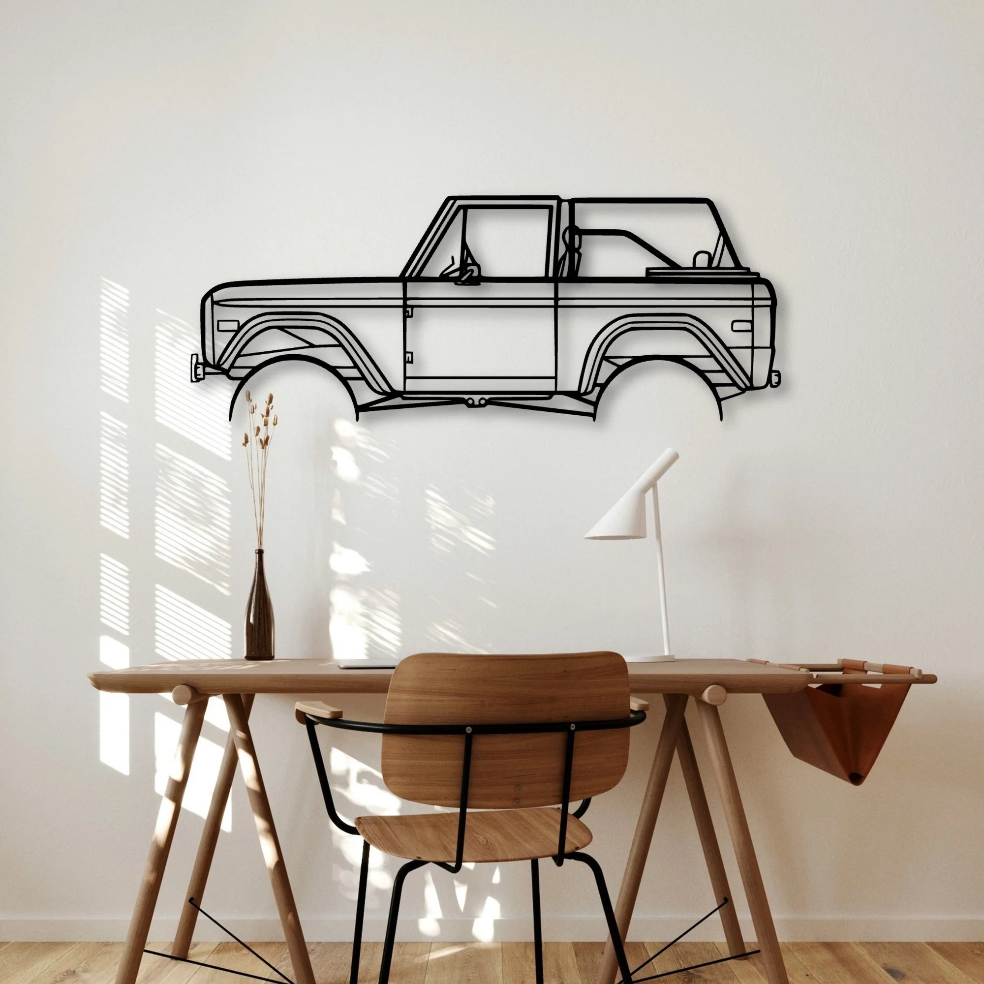 Bronco 1971 2 Classic Silhouette Metal Wall Art - Automotive Garage Decor