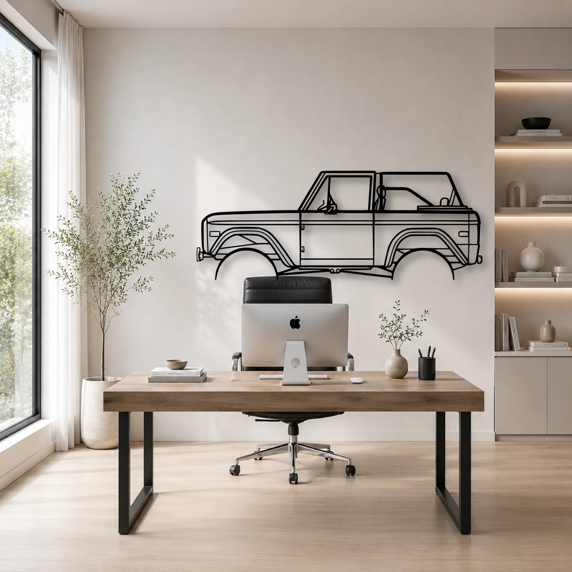 Bronco 1971 2 Classic Silhouette Metal Wall Art - Automotive Garage Decor