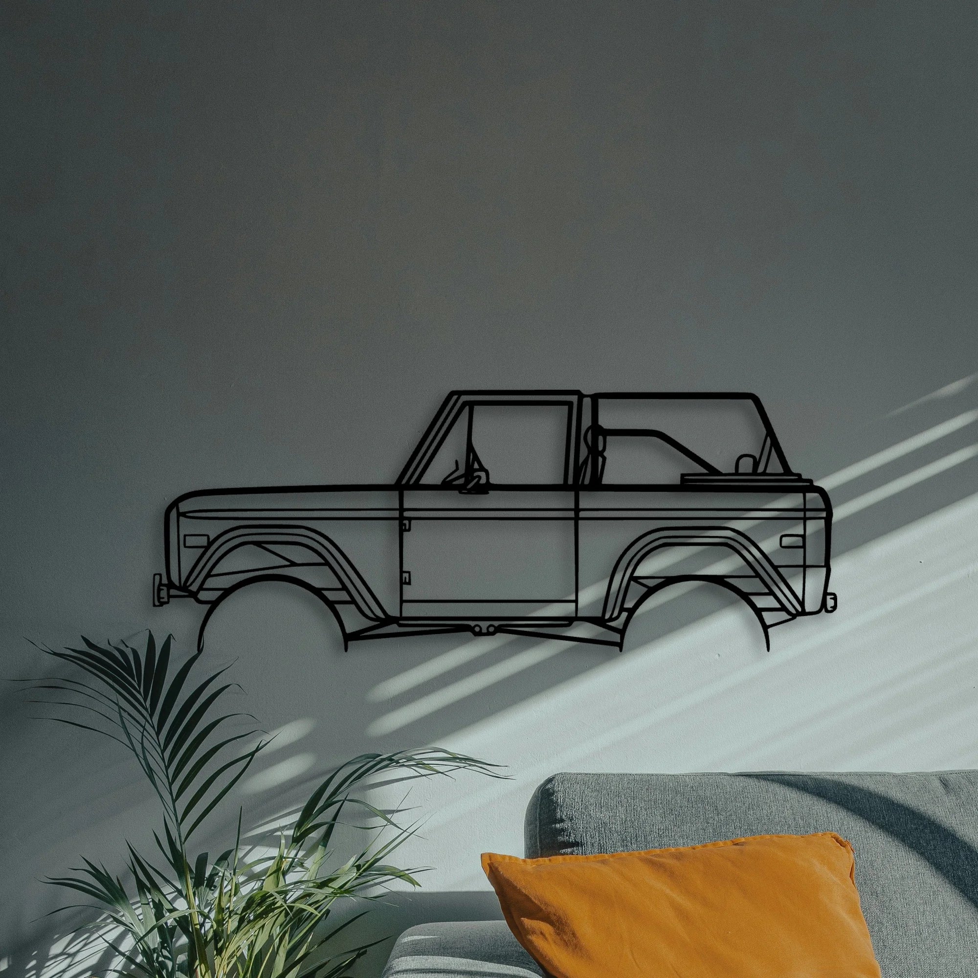 Bronco 1971 2 Classic Silhouette Metal Wall Art - Automotive Garage Decor