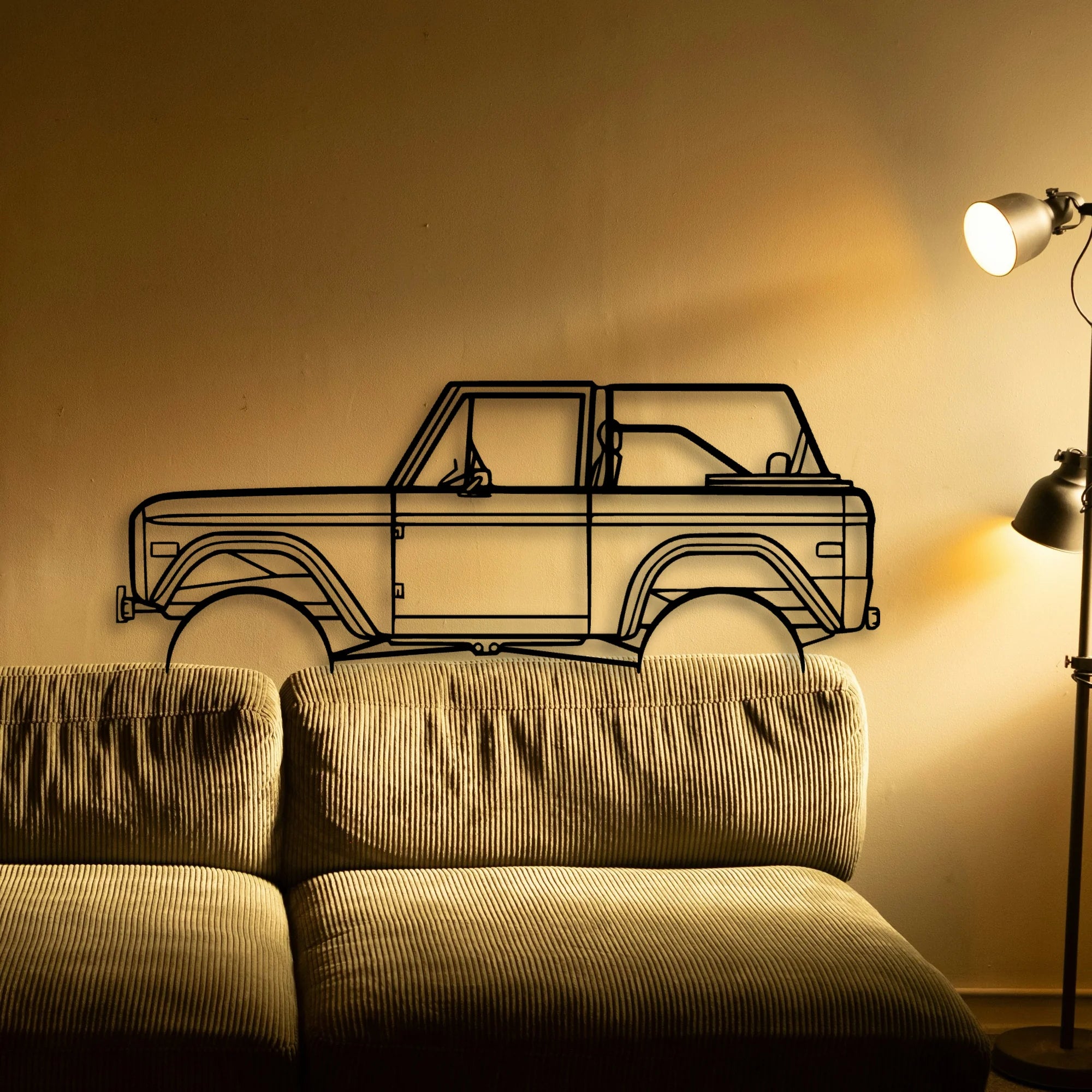 Bronco 1971 2 Classic Silhouette Metal Wall Art - Automotive Garage Decor