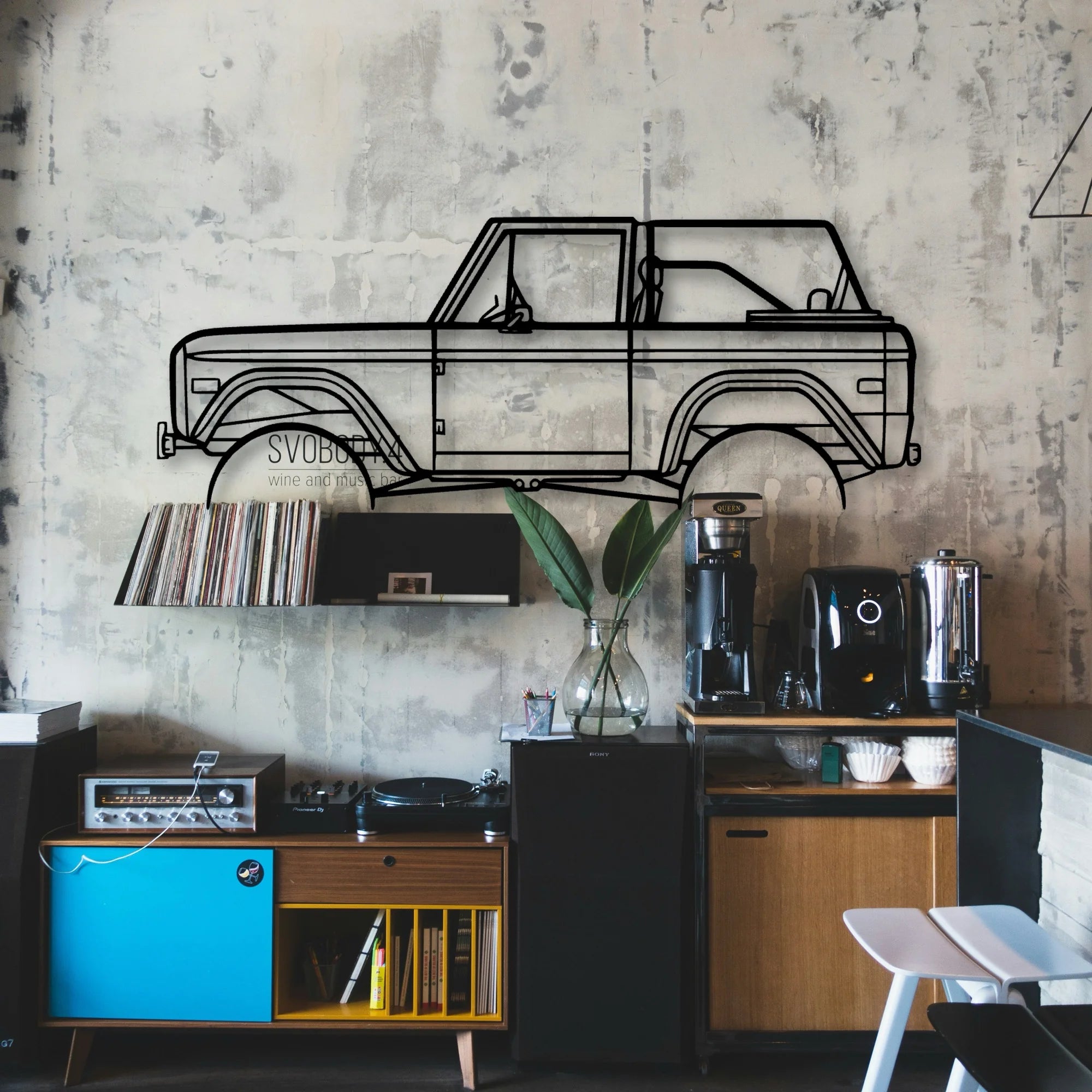 Bronco 1971 2 Classic Silhouette Metal Wall Art - Automotive Garage Decor