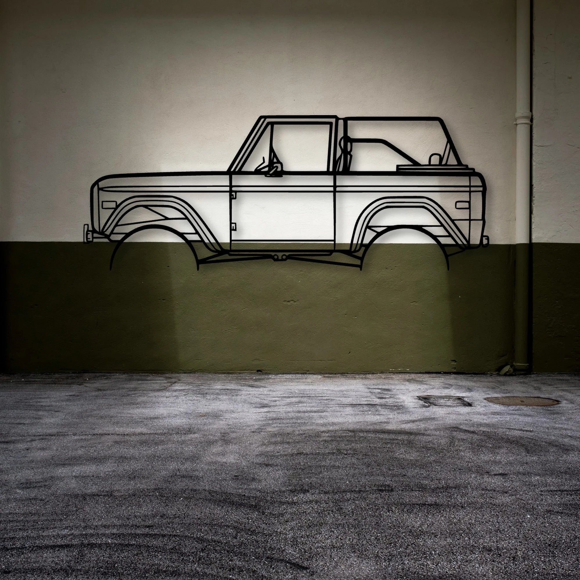 Bronco 1971 2 Classic Silhouette Metal Wall Art - Automotive Garage Decor