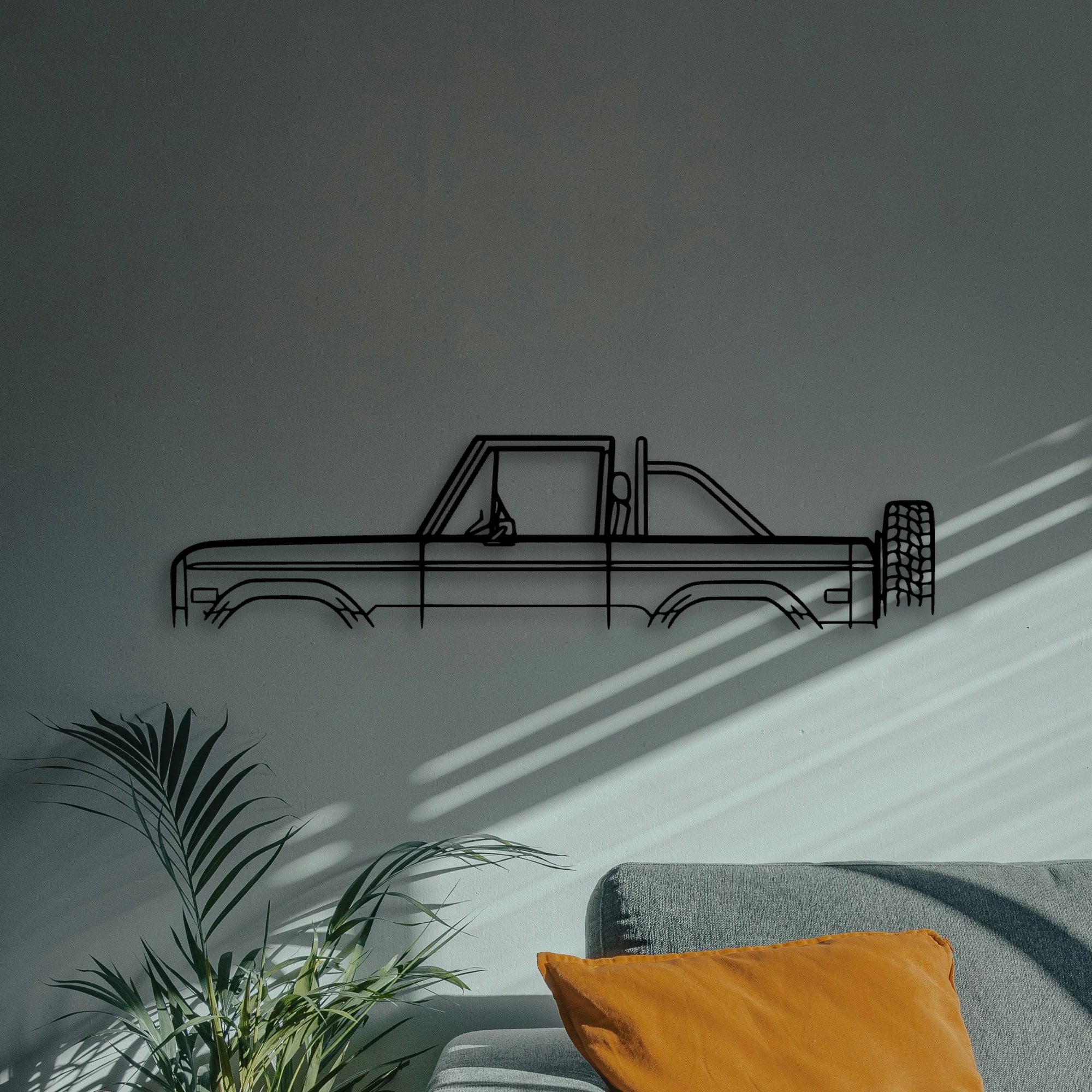Bronco 1973 Classic Silhouette Metal Wall Art - Automotive Garage Decor