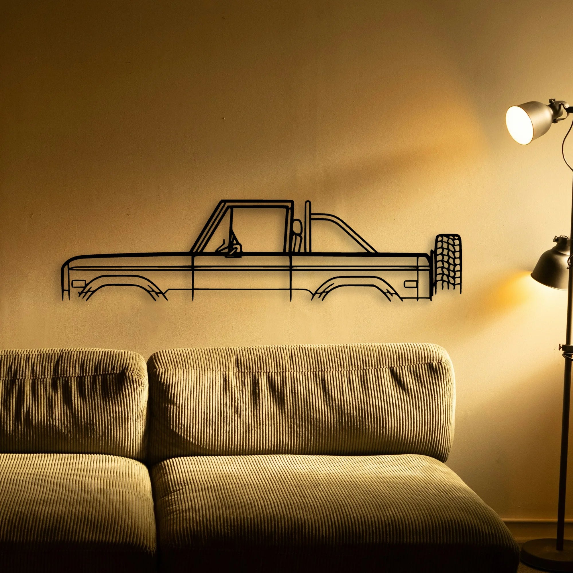 Bronco 1973 Classic Silhouette Metal Wall Art - Automotive Garage Decor