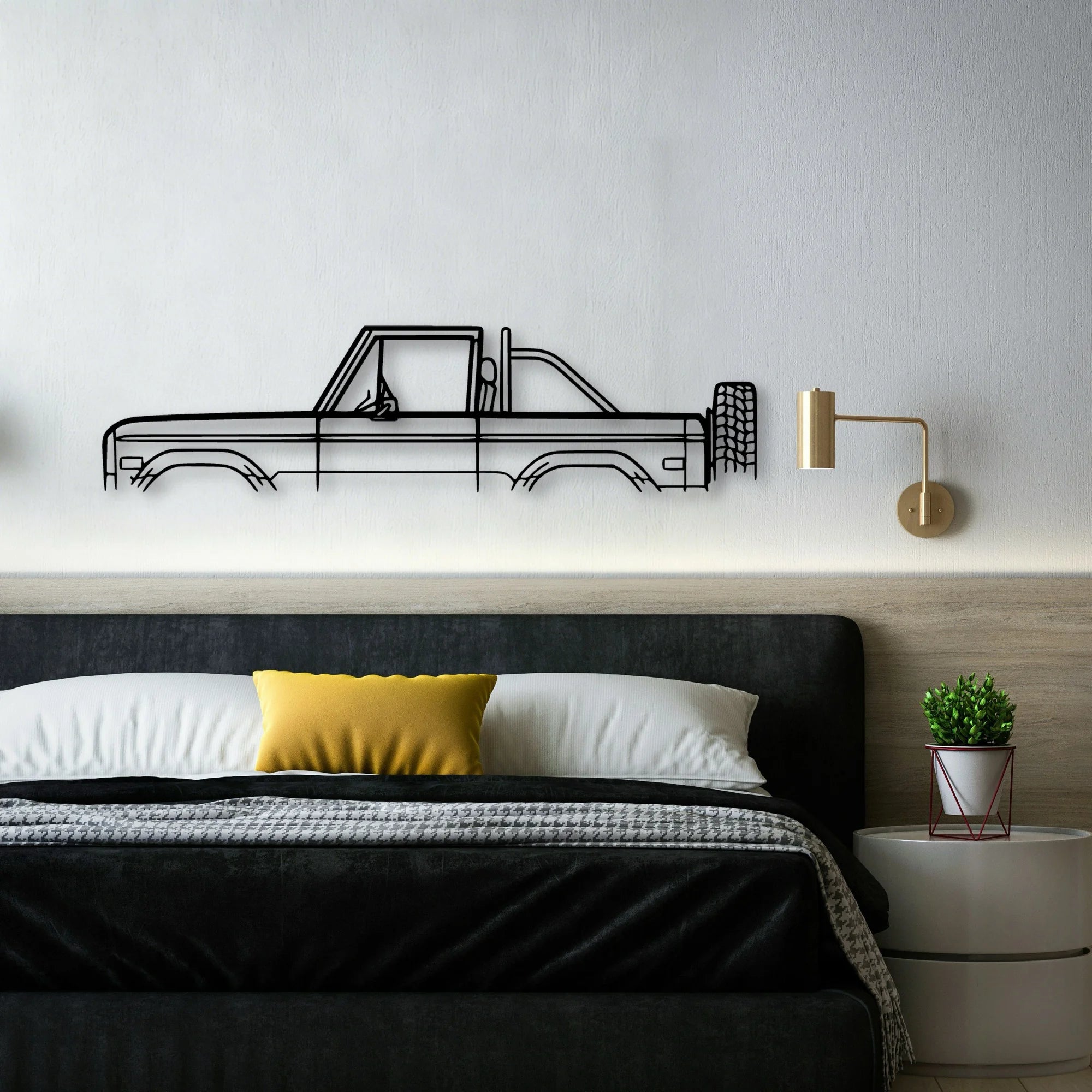 Bronco 1973 Classic Silhouette Metal Wall Art - Automotive Garage Decor