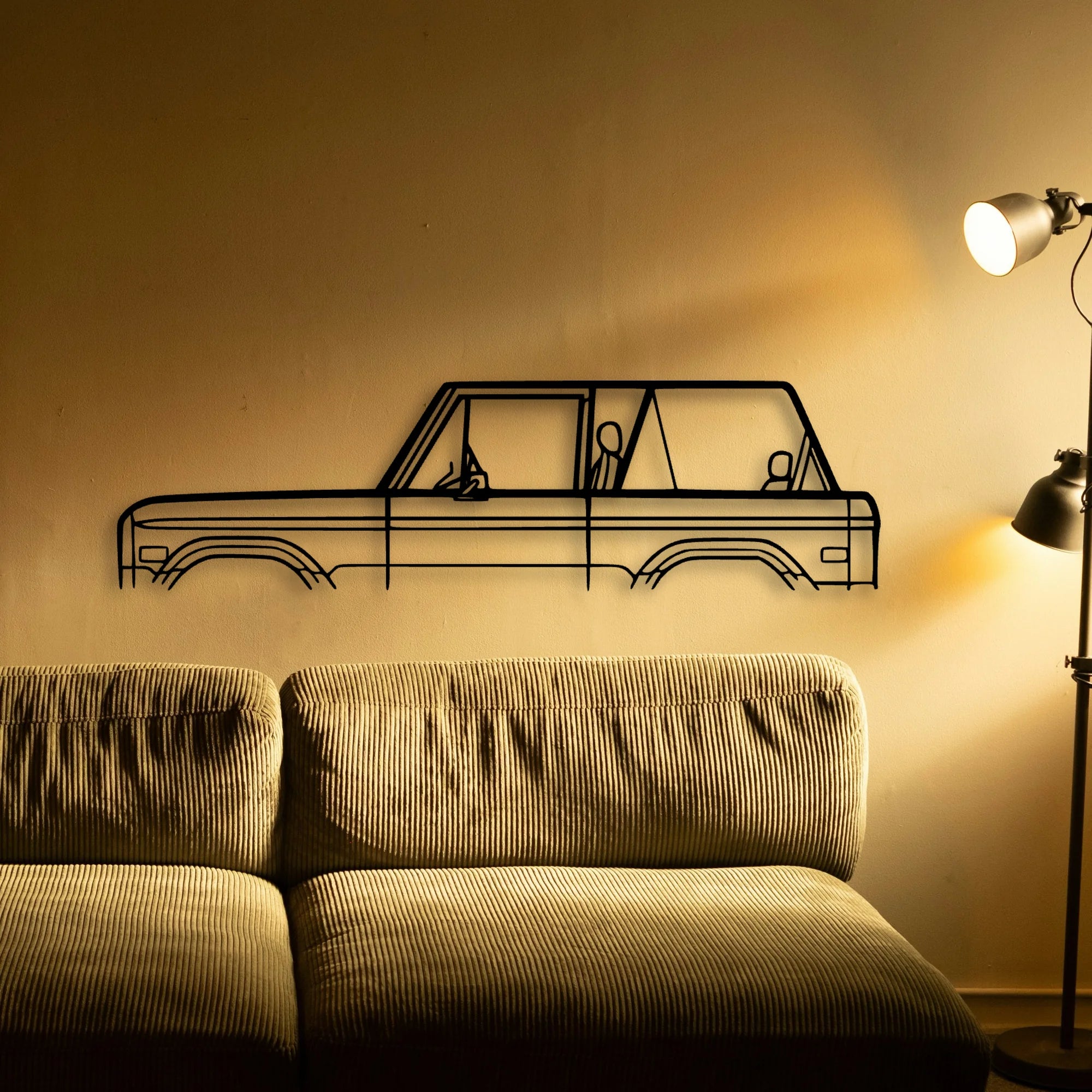 Bronco 1974 Classic Silhouette Metal Wall Art - Automotive Garage Decor