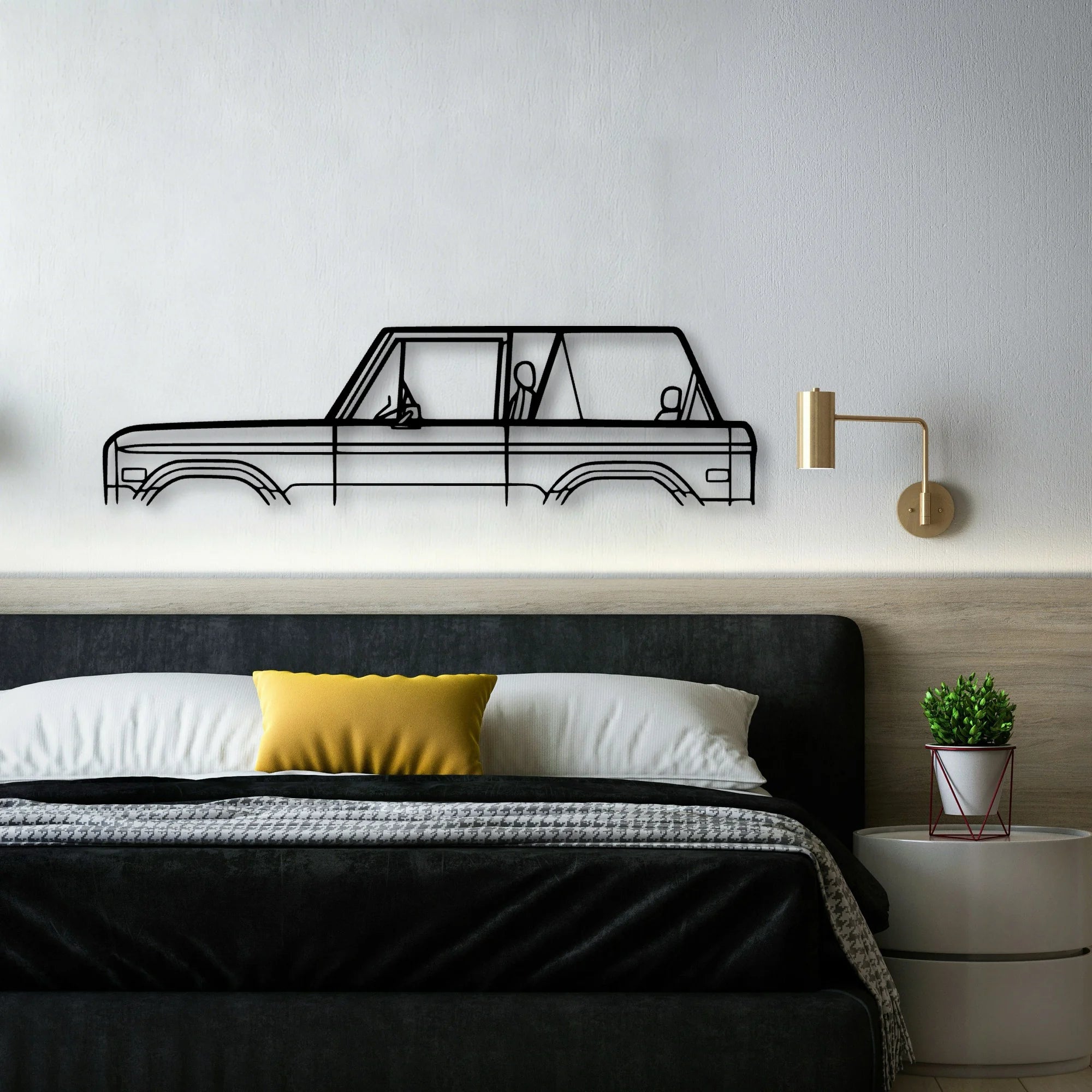 Bronco 1974 Classic Silhouette Metal Wall Art - Automotive Garage Decor
