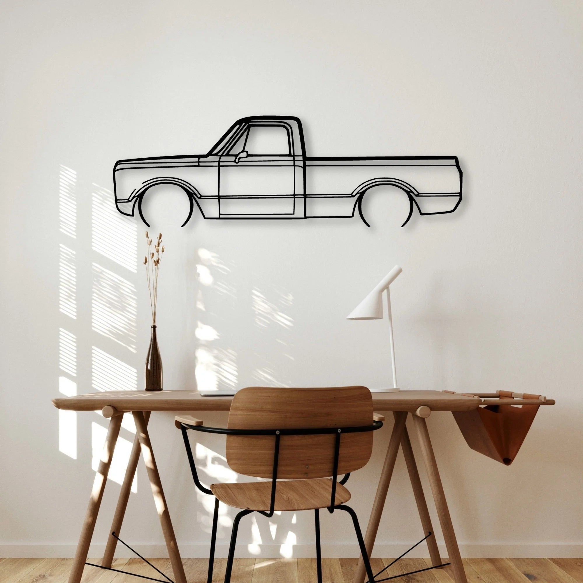 C 10 1971 2 Classic Silhouette Metal Wall Art - Automotive Garage Decor