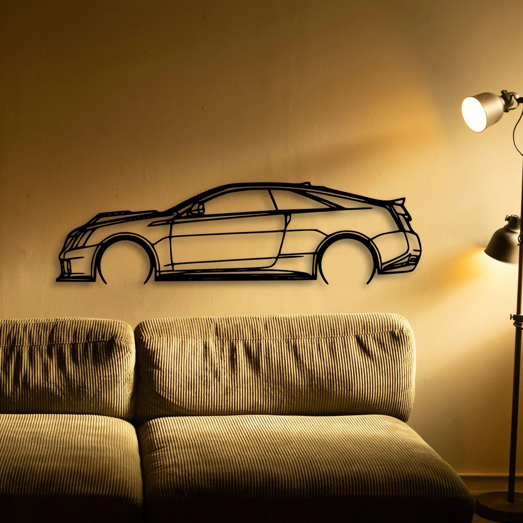 C V Coupe 2011 Classic Silhouette Metal Wall Art - Automotive Garage Decor