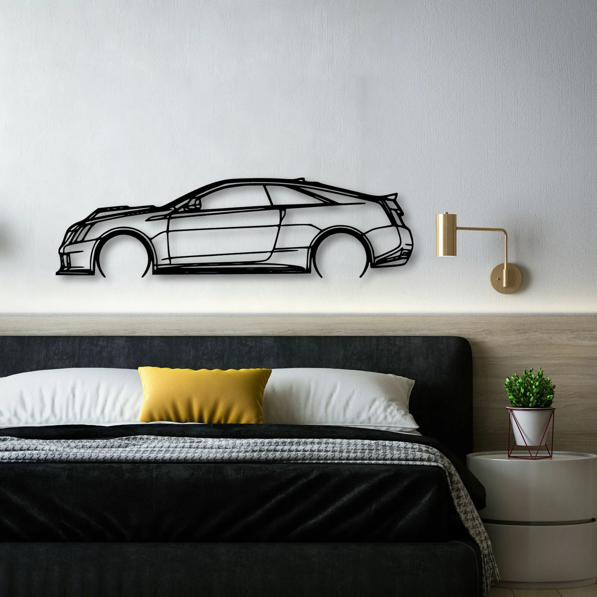 C V Coupe 2011 Classic Silhouette Metal Wall Art - Automotive Garage Decor