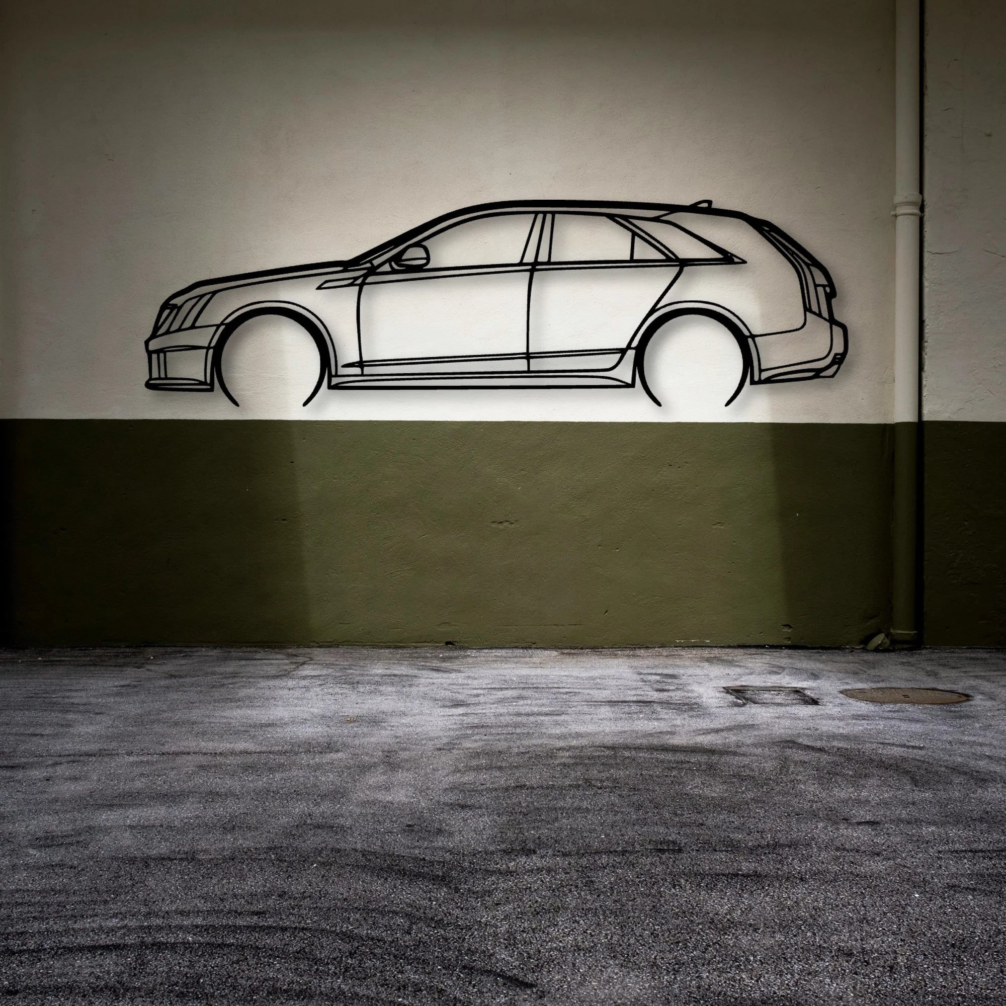 C V WAGON 2 Classic Silhouette Metal Wall Art - Automotive Garage Decor