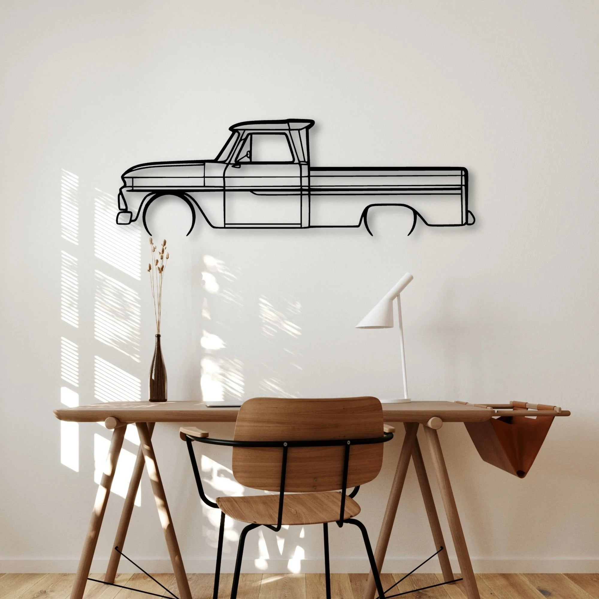 C10 1966 Classic Silhouette Metal Wall Art - Automotive Garage Decor