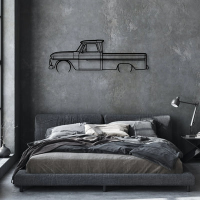 C10 1966 Classic Silhouette Metal Wall Art - Automotive Garage Decor