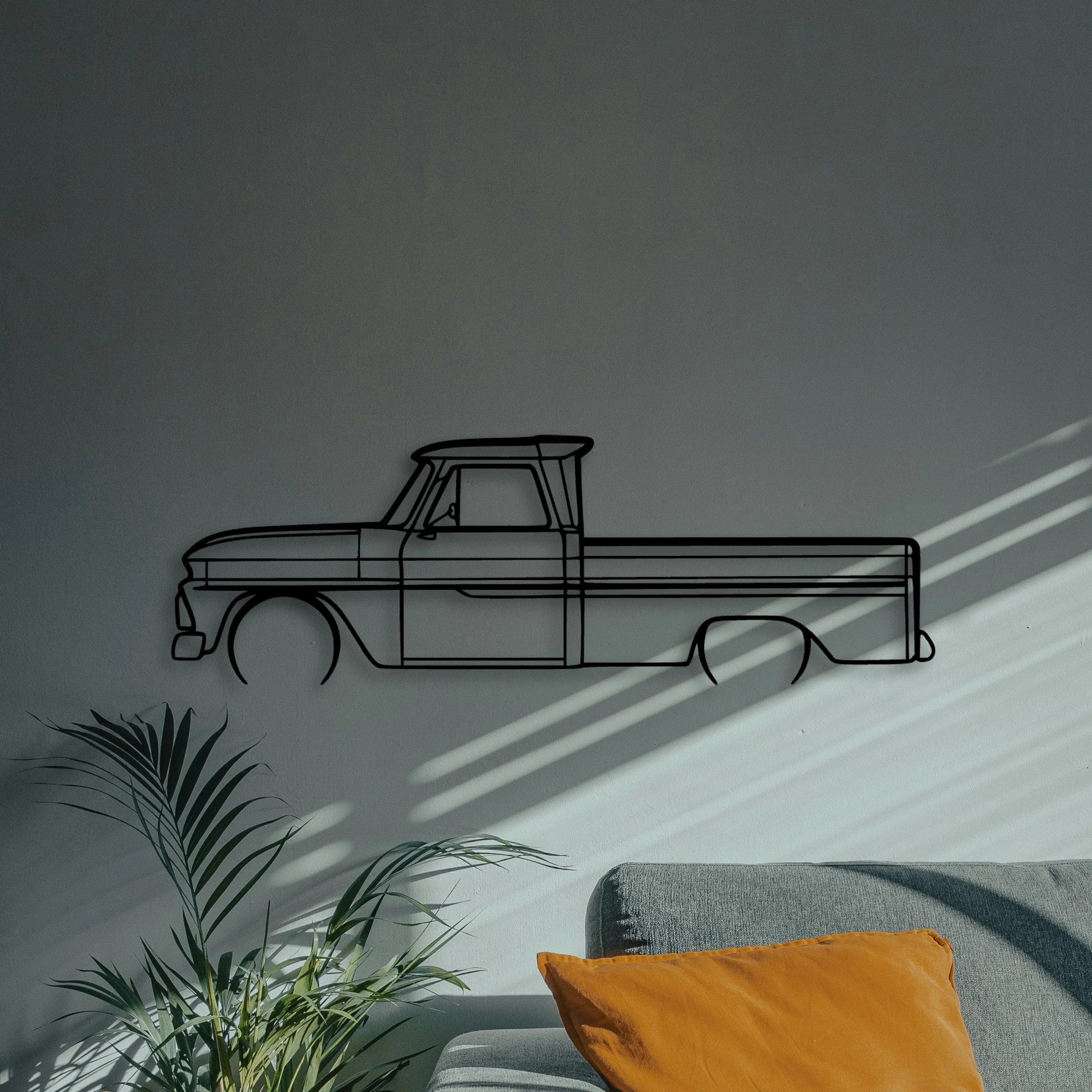 C10 1966 Classic Silhouette Metal Wall Art - Automotive Garage Decor