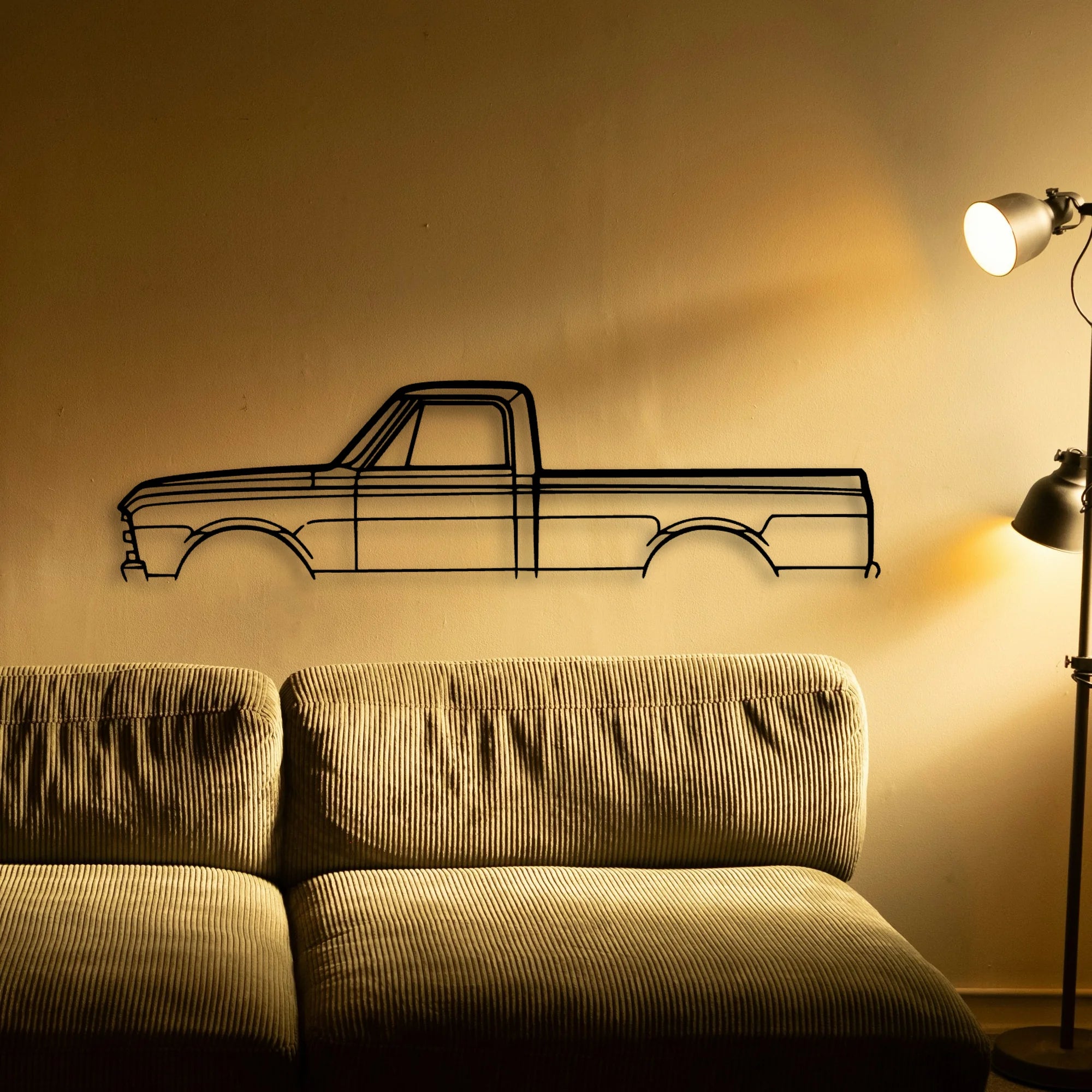 C10 1968 Classic Silhouette Metal Wall Art - Automotive Garage Decor