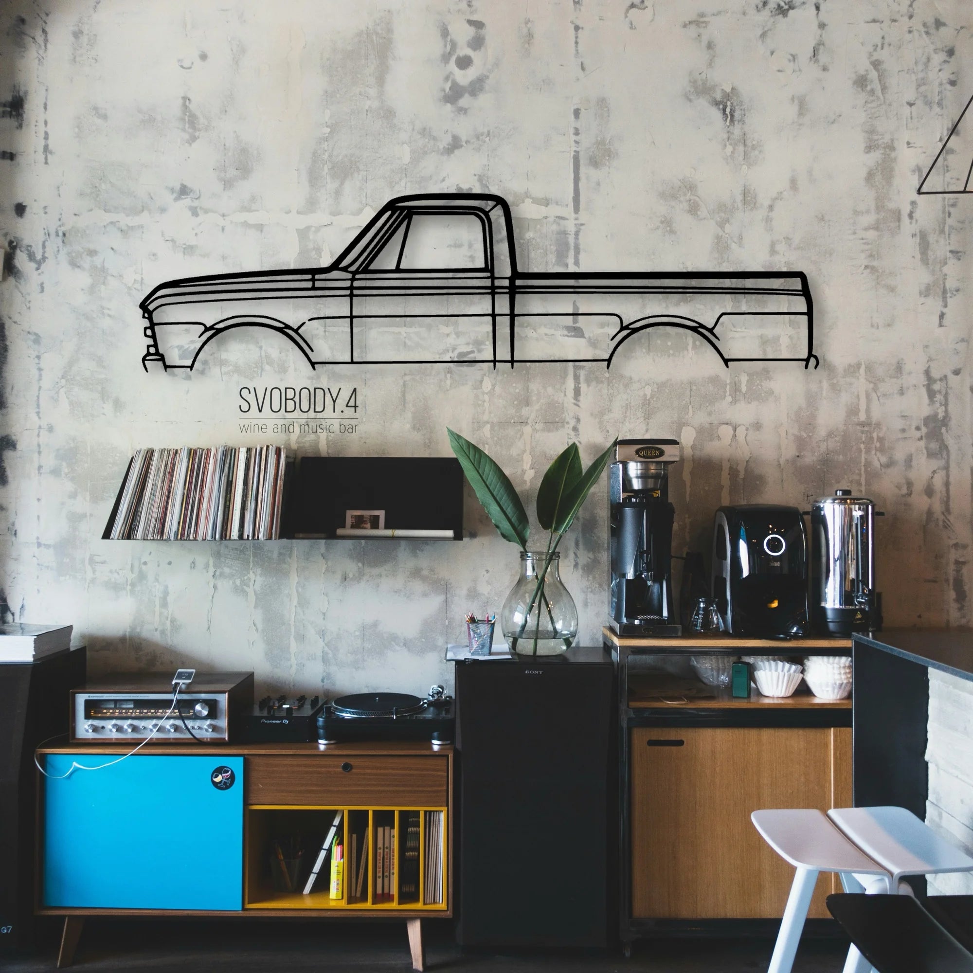 C10 1968 Classic Silhouette Metal Wall Art - Automotive Garage Decor