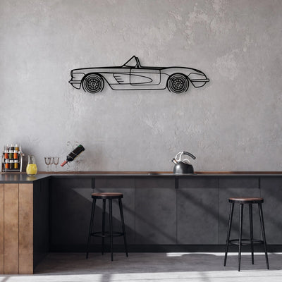 C1 1960 Classic Silhouette Metal Wall Art - Automotive Garage Decor