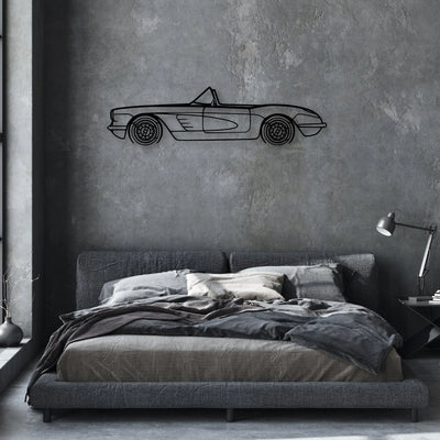 C1 1960 Classic Silhouette Metal Wall Art - Automotive Garage Decor