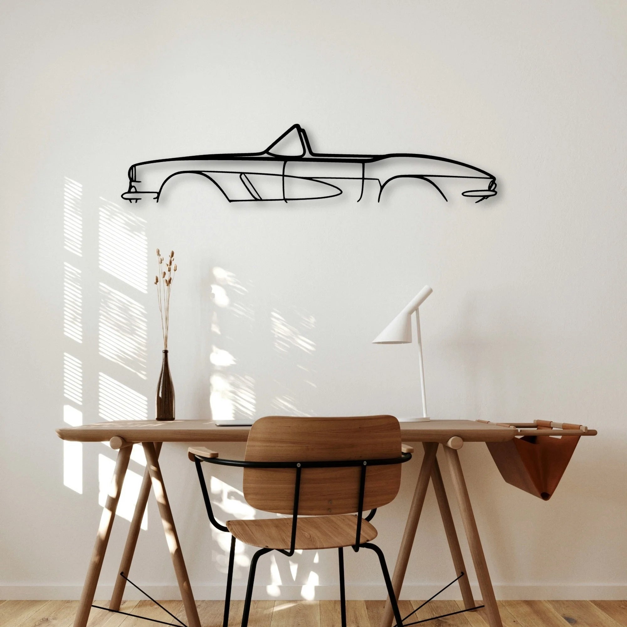 C1 1962 Classic Silhouette Metal Wall Art - Automotive Garage Decor