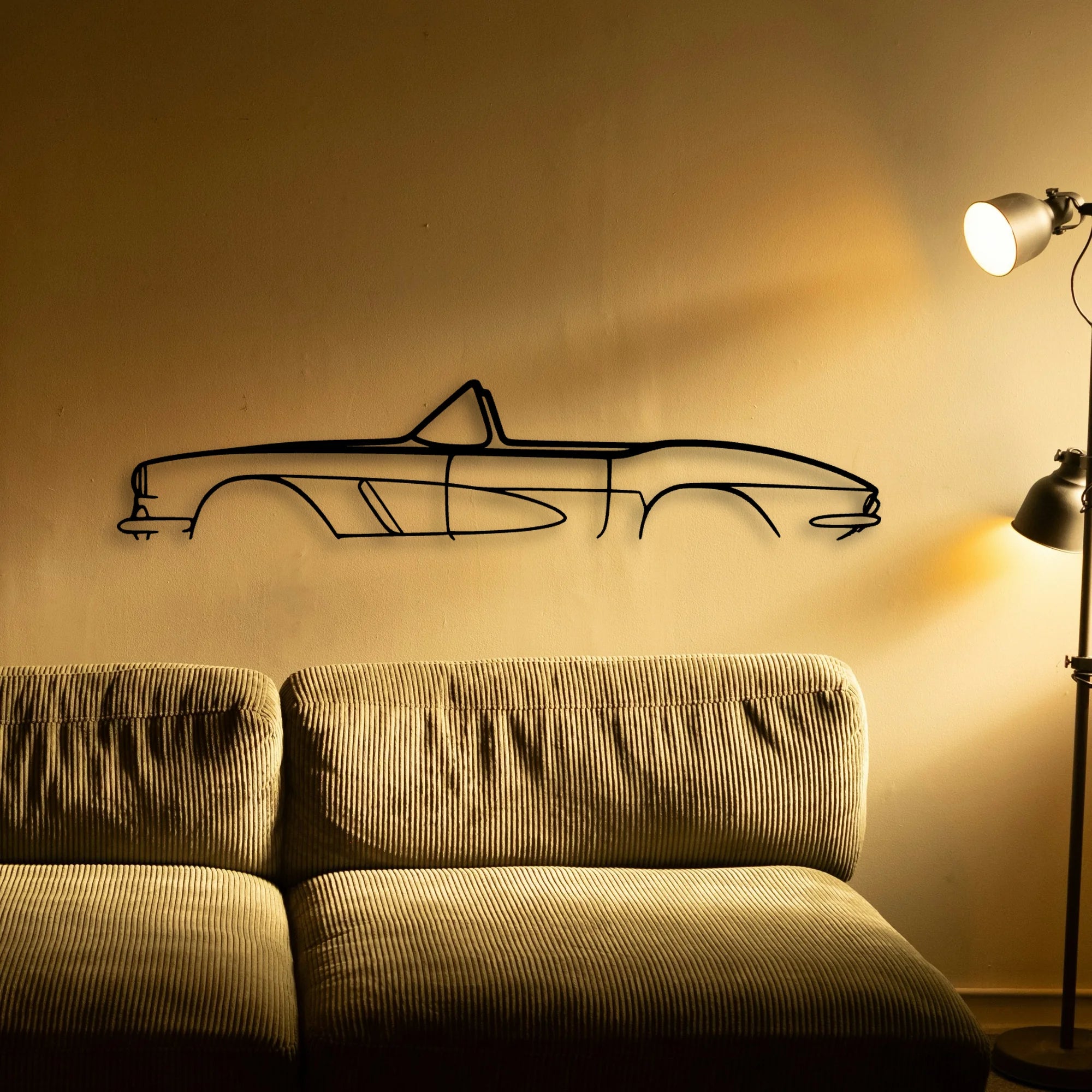 C1 1962 Classic Silhouette Metal Wall Art - Automotive Garage Decor