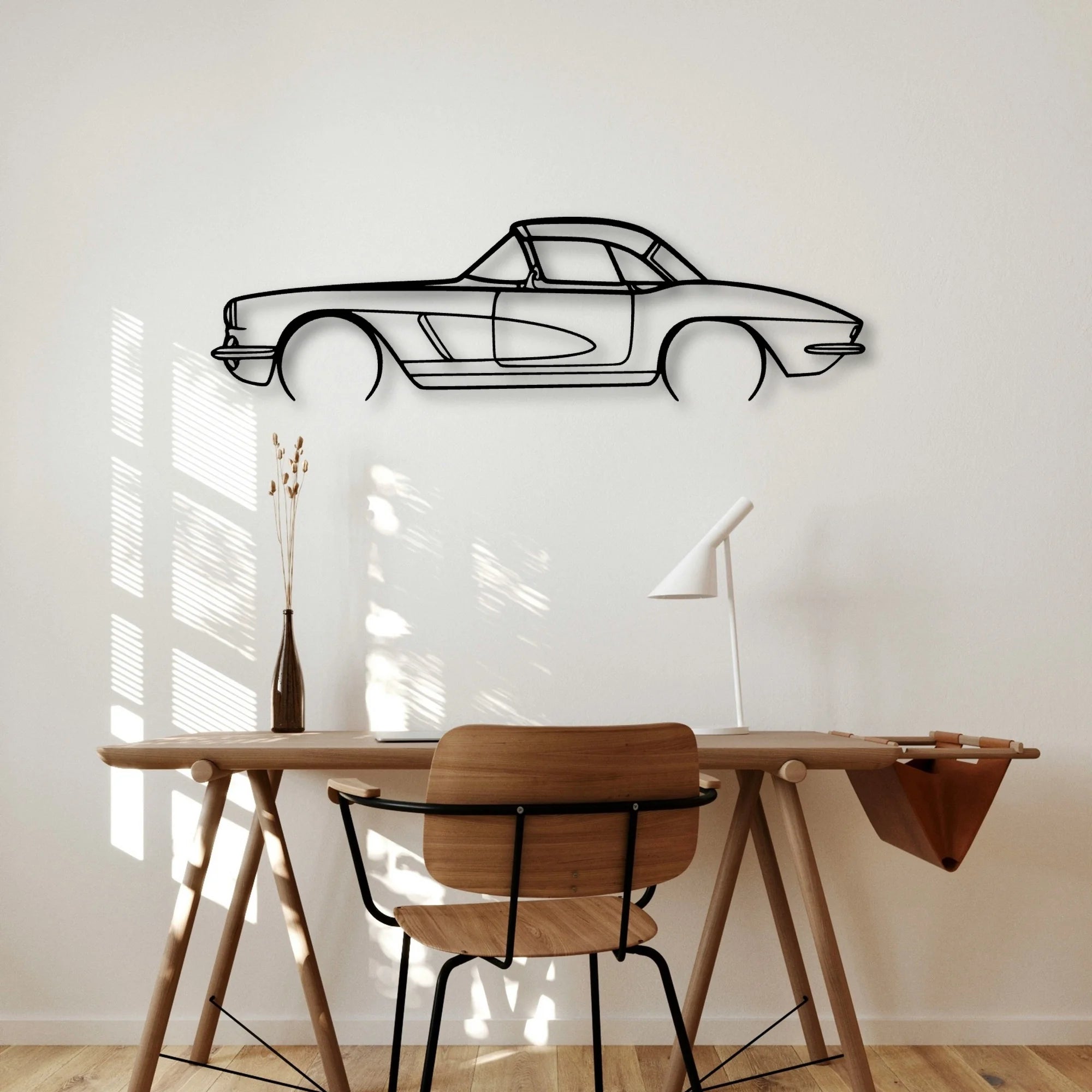 C1 327 1962 Classic Silhouette Metal Wall Art - Automotive Garage Decor
