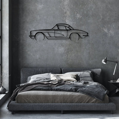 C1 327 1962 Classic Silhouette Metal Wall Art - Automotive Garage Decor