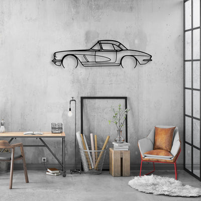 C1 327 1962 Classic Silhouette Metal Wall Art - Automotive Garage Decor