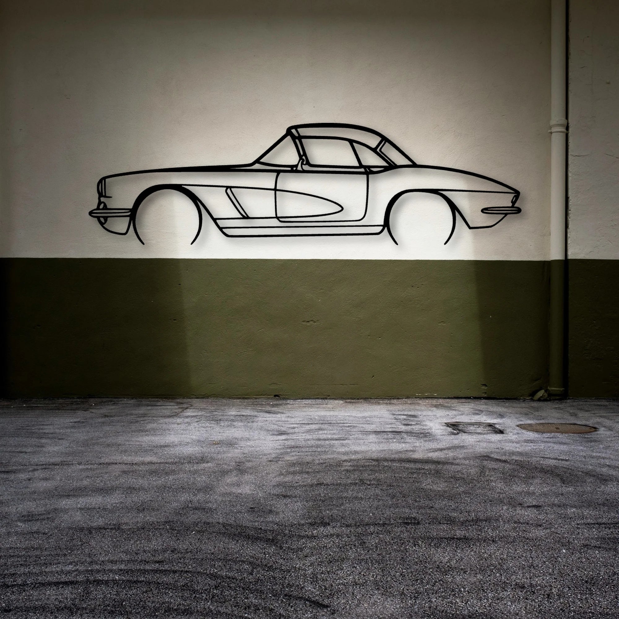 C1 327 1962 Classic Silhouette Metal Wall Art - Automotive Garage Decor