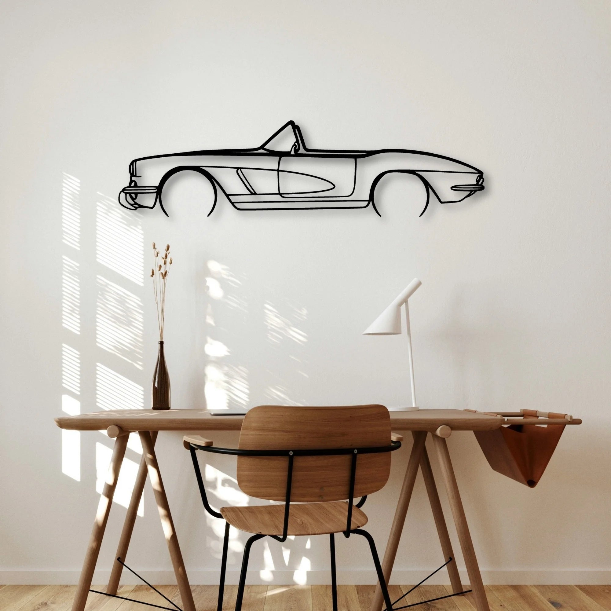 C1 Cabrio Classic Silhouette Metal Wall Art - Automotive Garage Decor