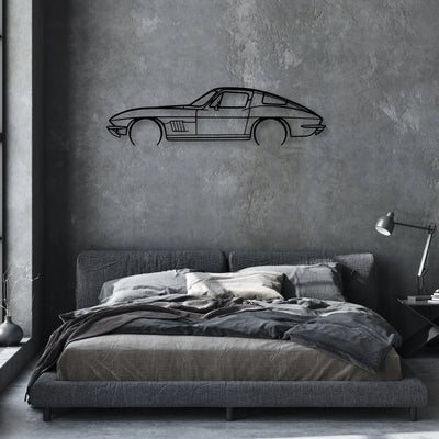 C2 1967 Classic Silhouette Metal Wall Art - Automotive Garage Decor