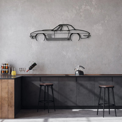 C2 427 1967 Classic Silhouette Metal Wall Art - Automotive Garage Decor