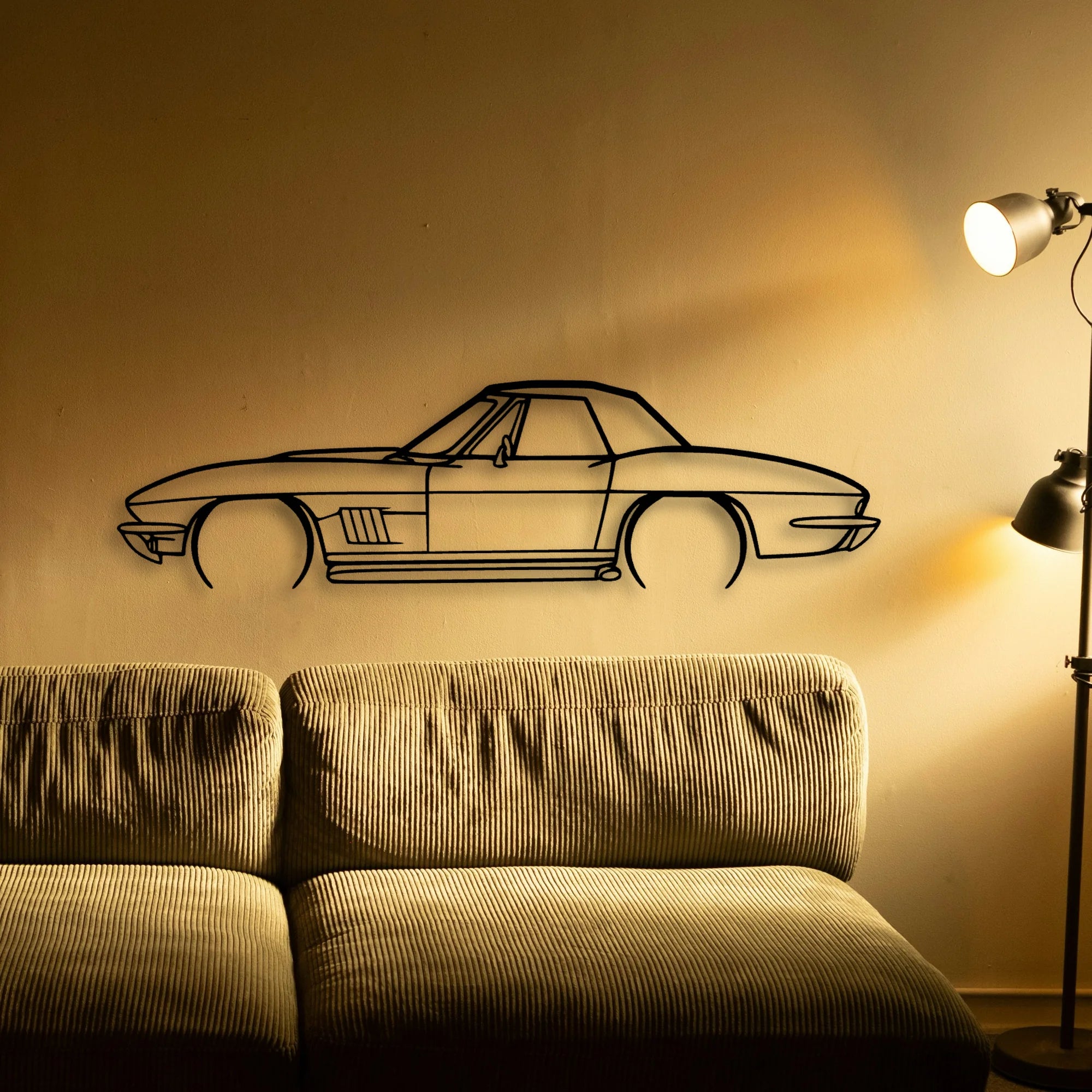 C2 427 1967 Classic Silhouette Metal Wall Art - Automotive Garage Decor