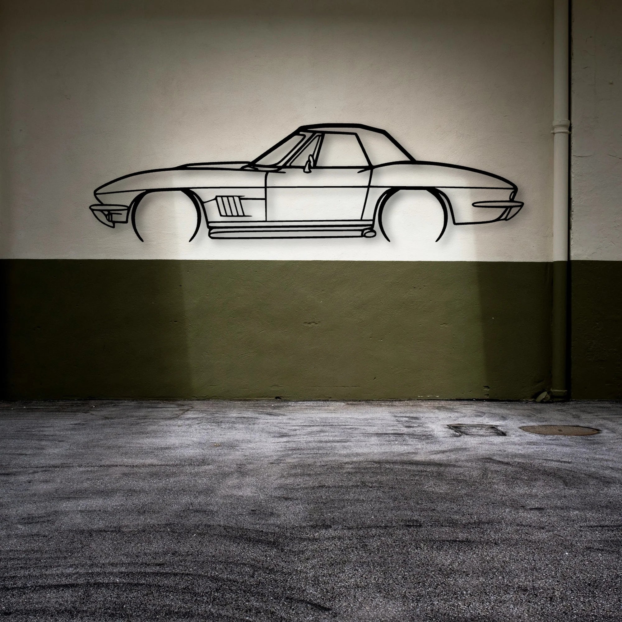 C2 427 1967 Classic Silhouette Metal Wall Art - Automotive Garage Decor