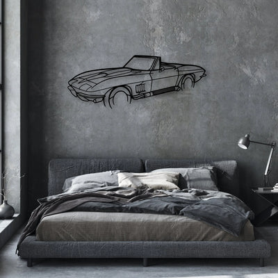 C2 Angle 2 Classic Silhouette Metal Wall Art - Automotive Garage Decor