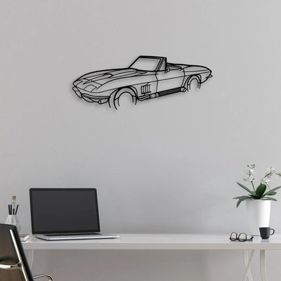 C2 Angle 2 Classic Silhouette Metal Wall Art - Automotive Garage Decor
