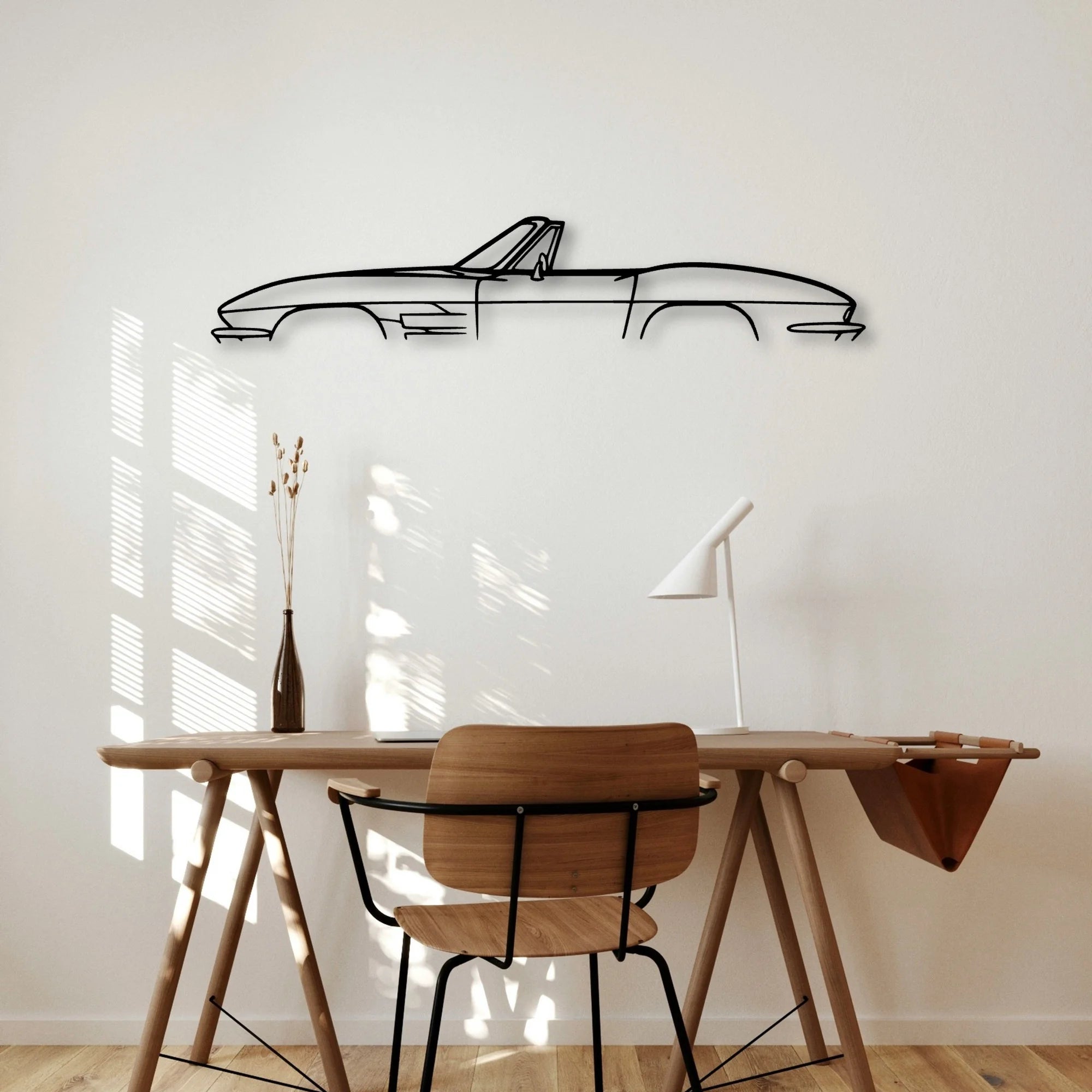 C2 Convertible 1964 Classic Silhouette Metal Wall Art - Automotive Garage Decor