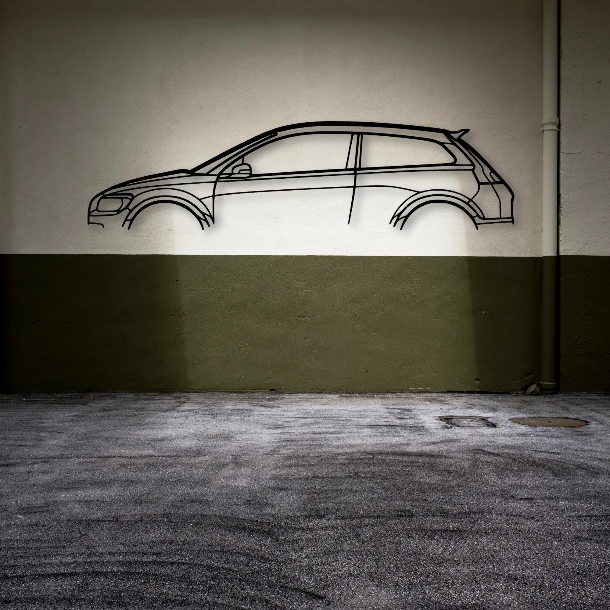 C30 2007 Classic Silhouette Metal Wall Art - Automotive Garage Decor