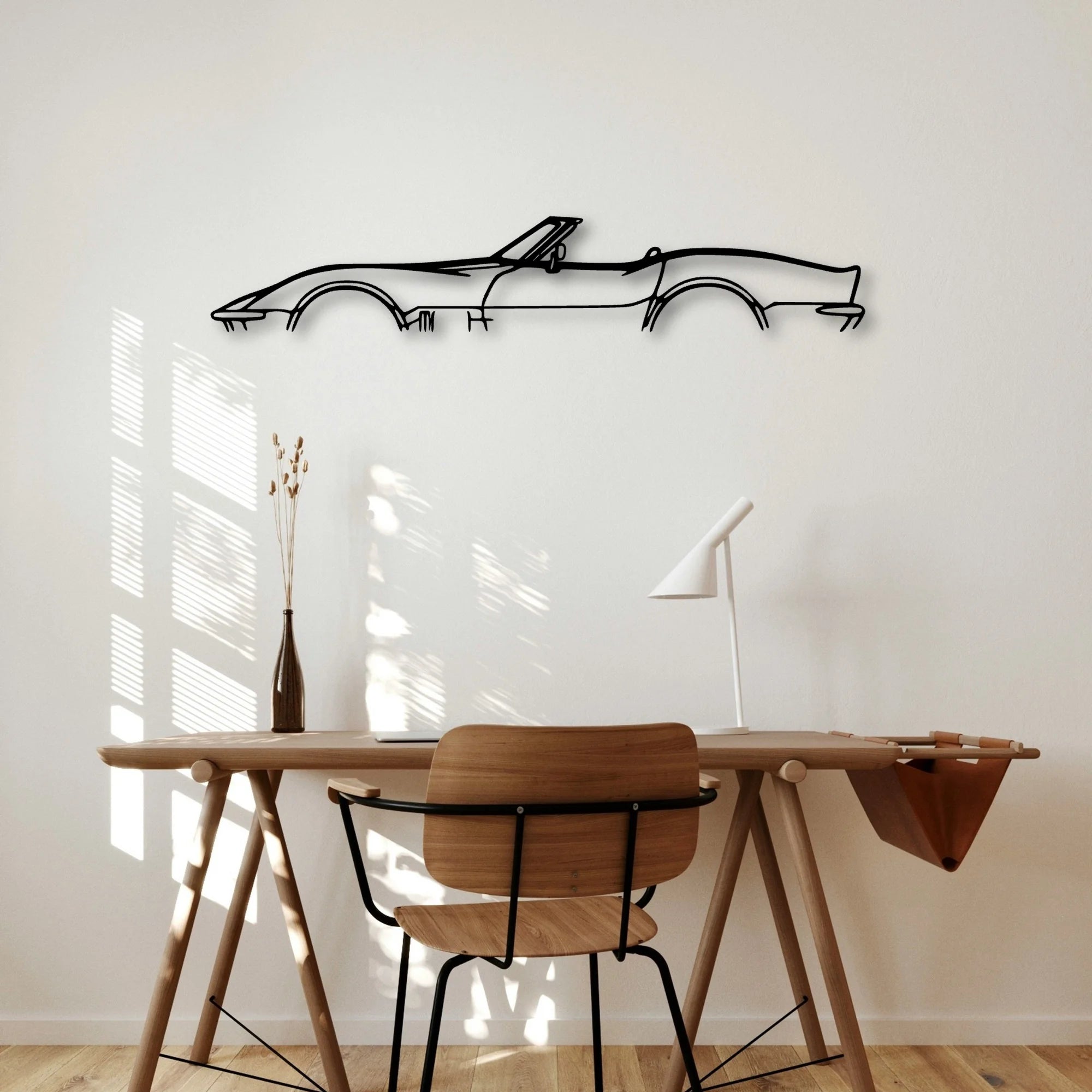 C3 1969 Cabrio Classic Silhouette Metal Wall Art - Automotive Garage Decor