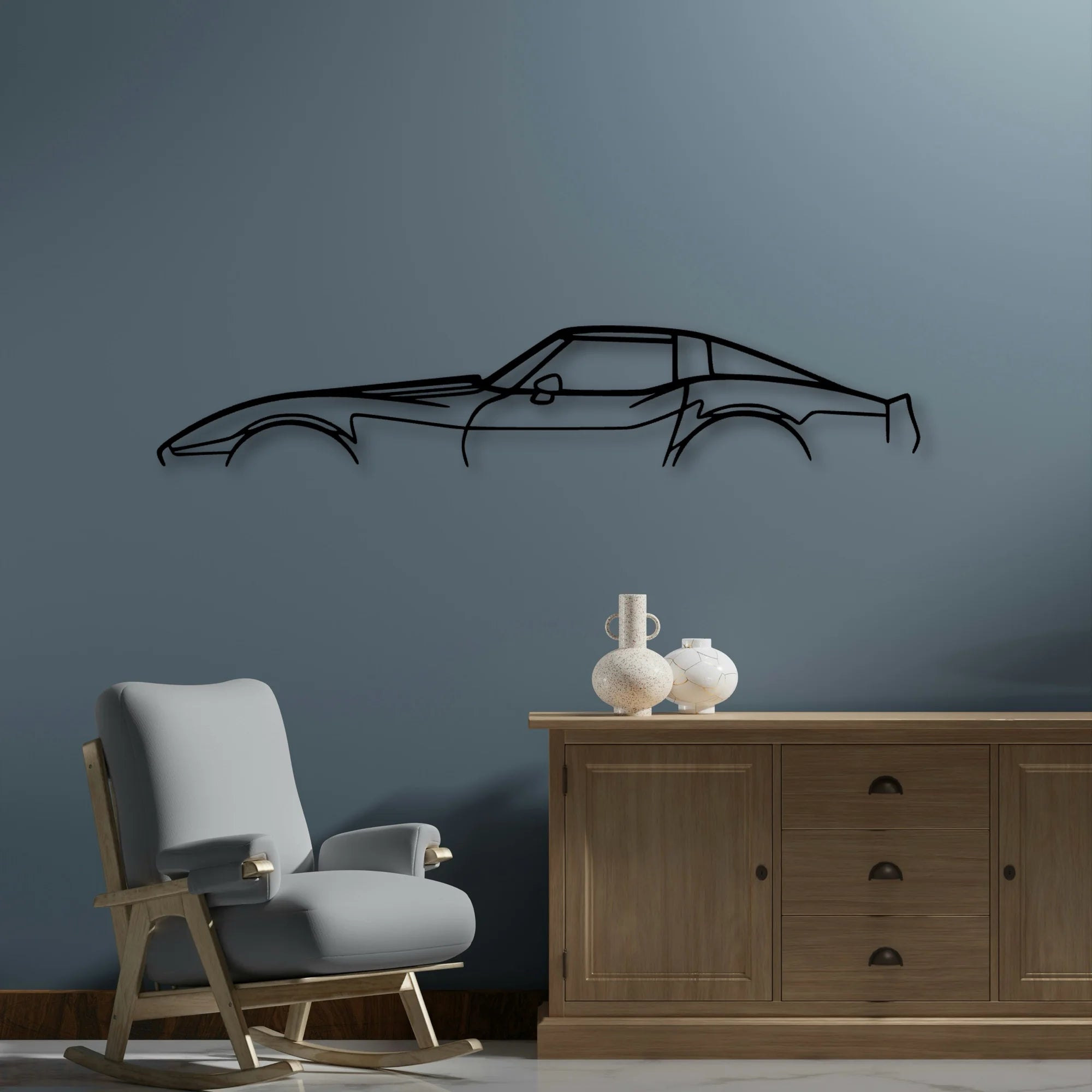 C3 1979 Classic Silhouette Metal Wall Art - Automotive Garage Decor