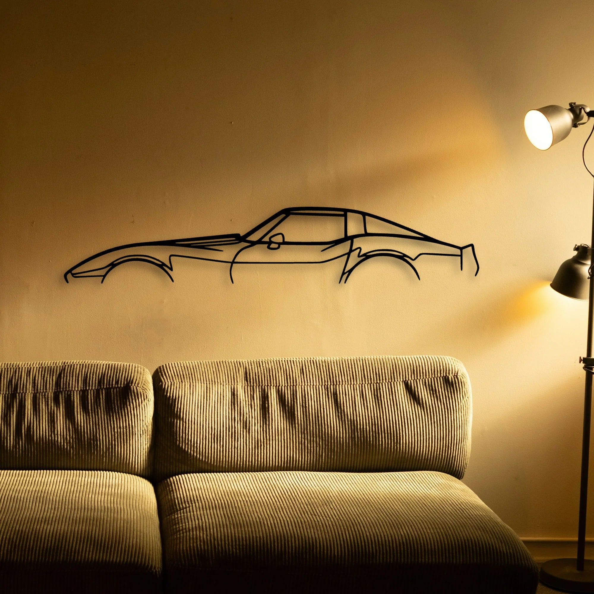 C3 1979 Classic Silhouette Metal Wall Art - Automotive Garage Decor