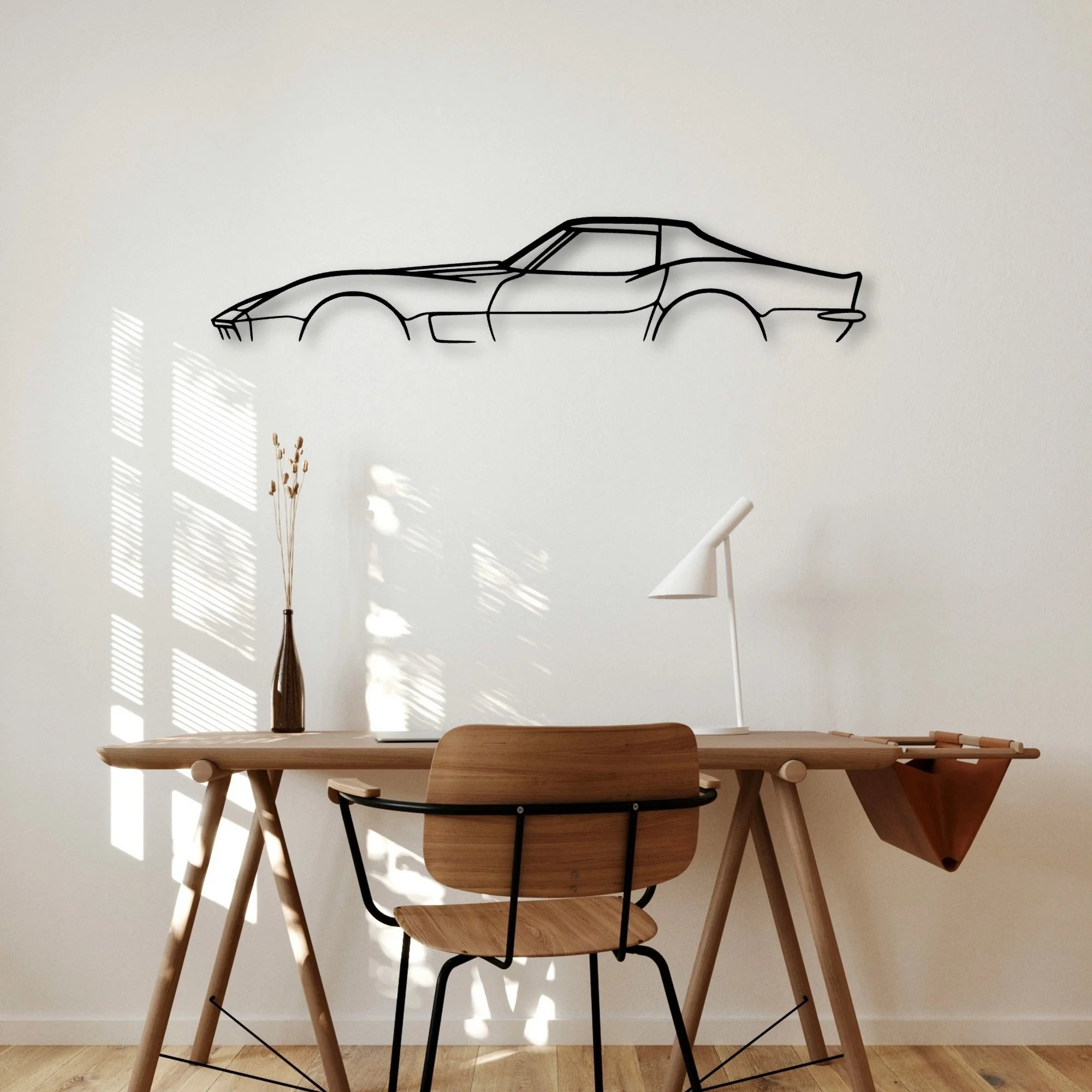C3 L48 1973 Classic Silhouette Metal Wall Art - Automotive Garage Decor