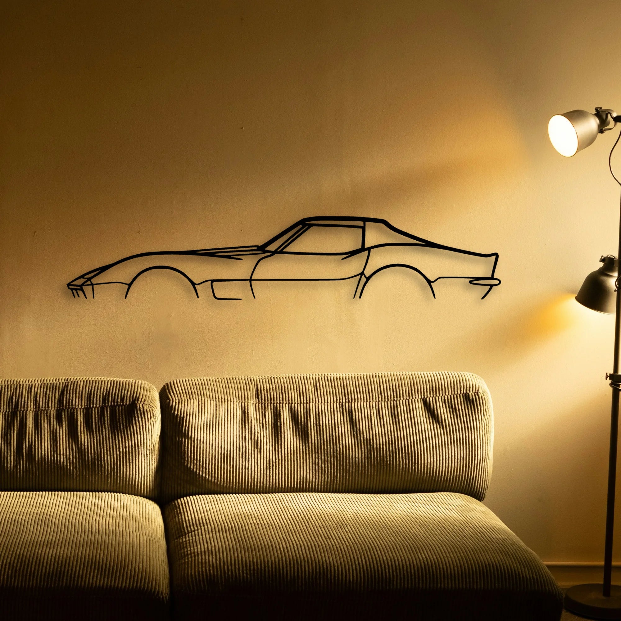 C3 L48 1973 Classic Silhouette Metal Wall Art - Automotive Garage Decor