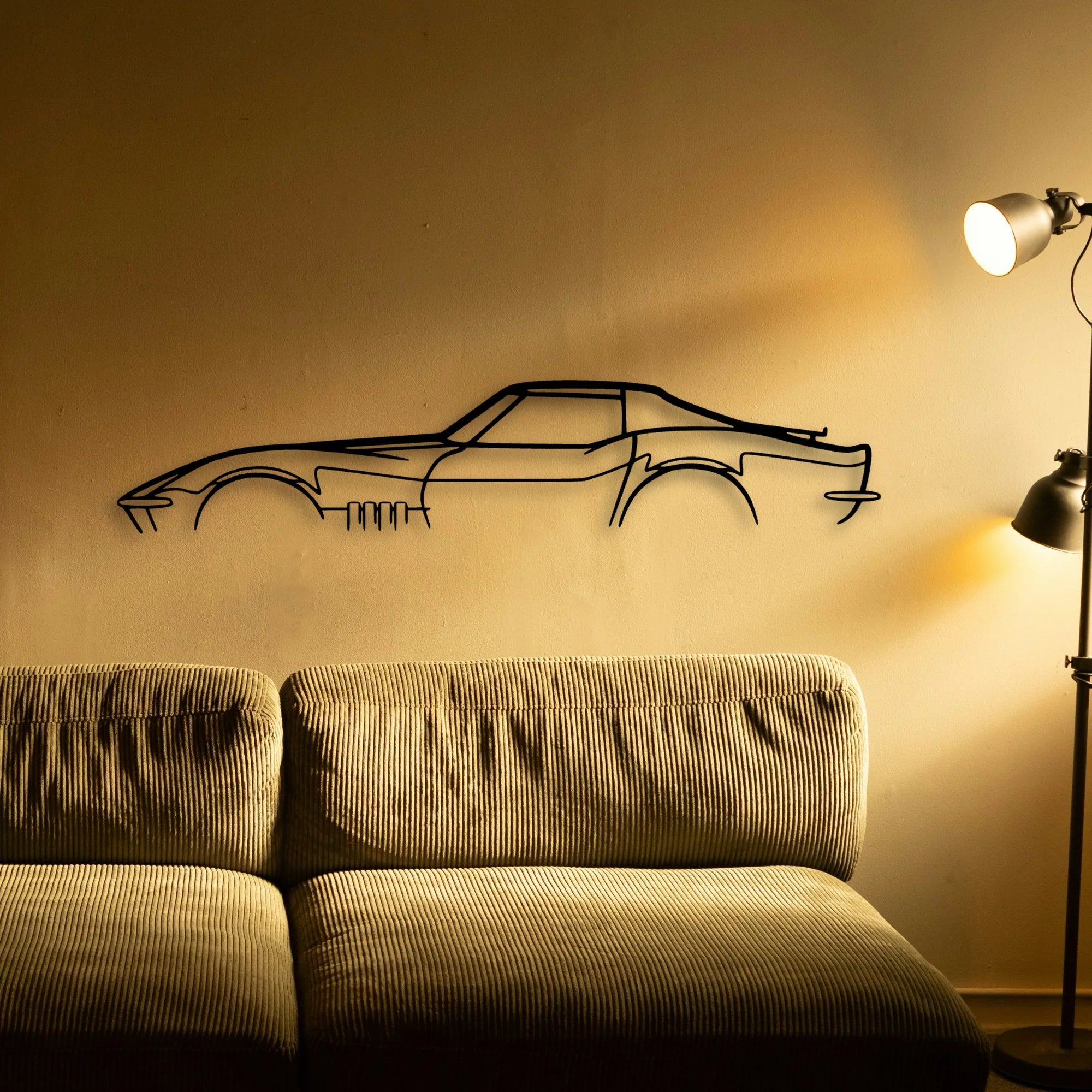 C3 L71 1969 Classic Silhouette Metal Wall Art - Automotive Garage Decor